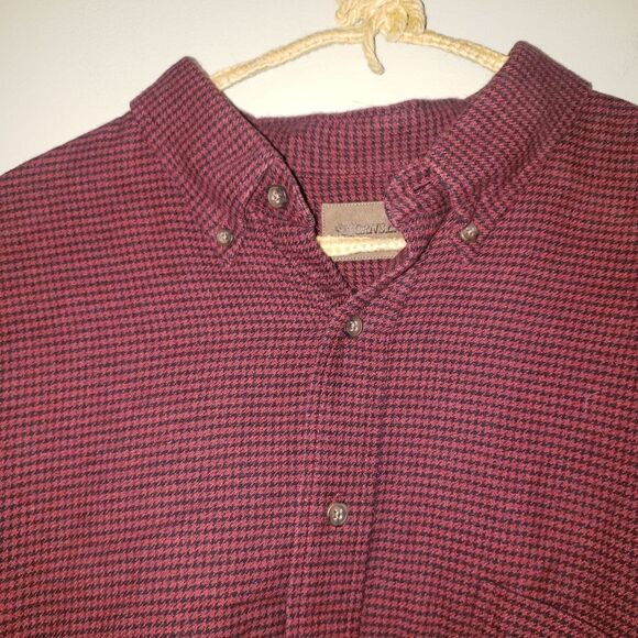 NEW St. Johns Bay Maroon & Black Long-Sleeve Button-Down Cotton XL Tall Big Tall - Picture 6 of 8